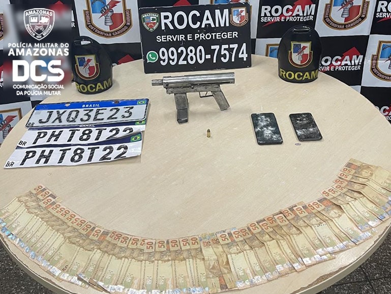 No momento, você está visualizando Homens são presos com submetralhadora e R$ 2 mil na zona leste de Manaus