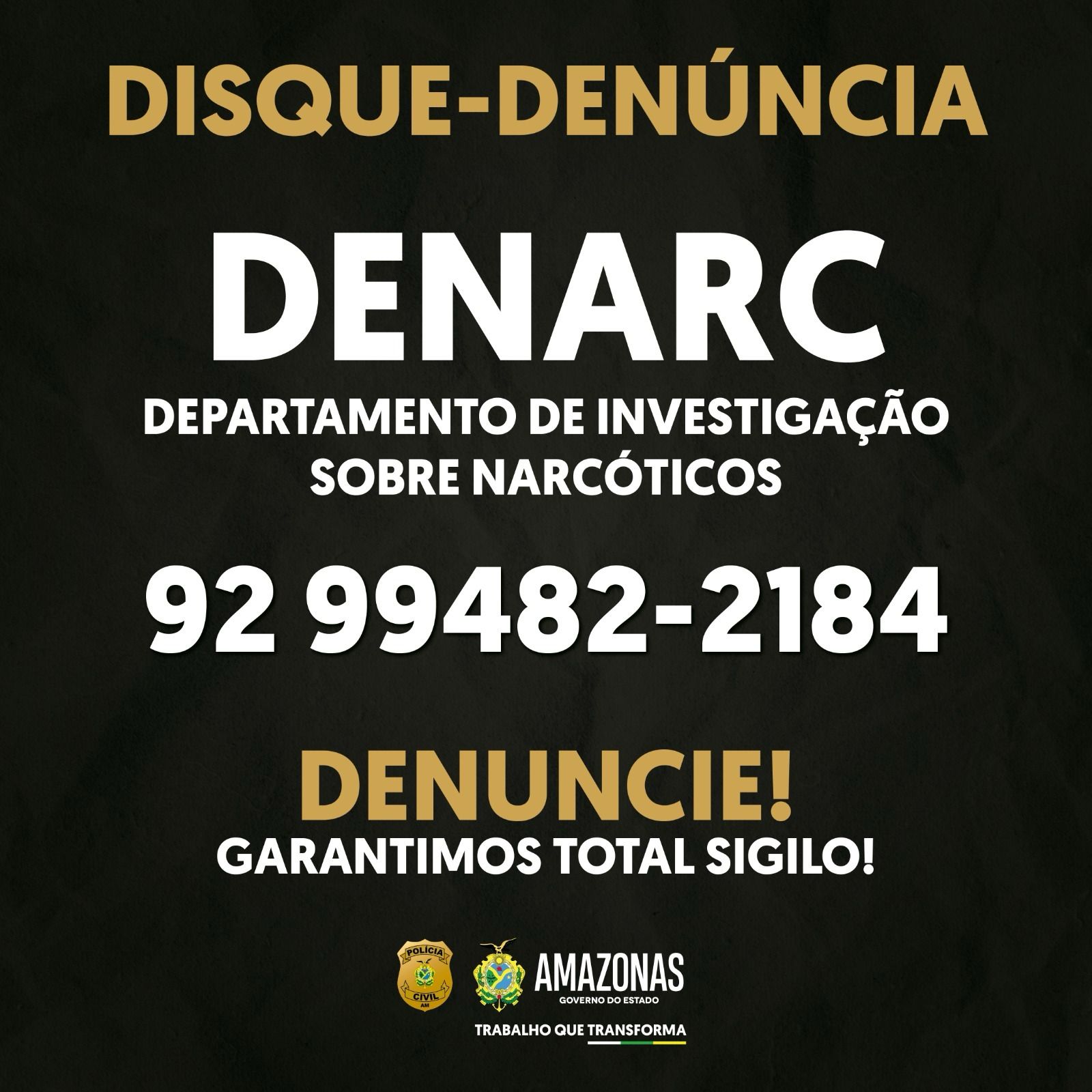 You are currently viewing Denarc conta com canal para denúncias referentes ao narcotráfico no Amazonas