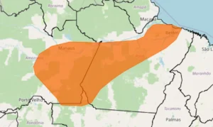 Read more about the article Alerta laranja para chuvas intensas acompanhadas de ventos fortes e possíveis alagamentos em AM, PA e MT