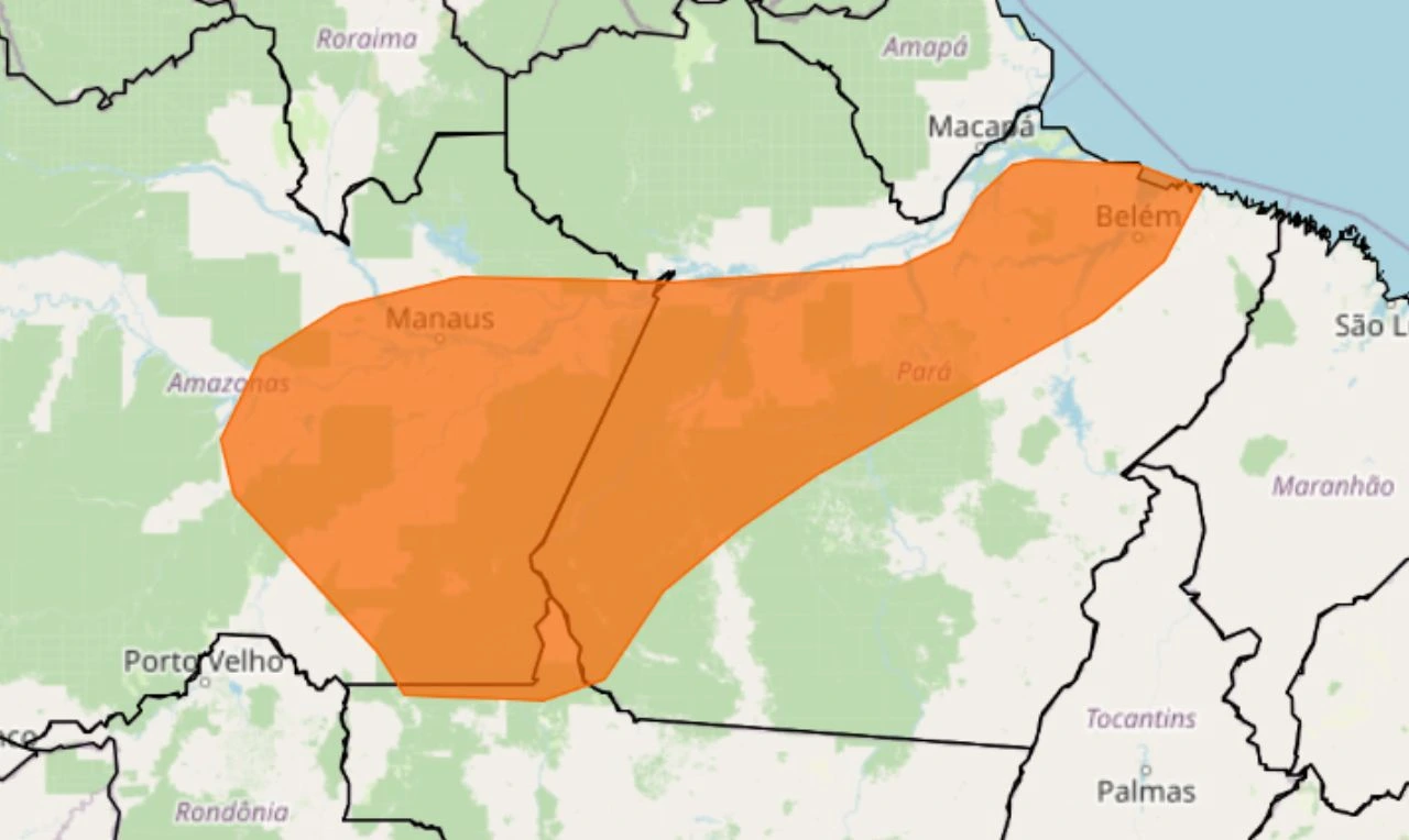 You are currently viewing Alerta laranja para chuvas intensas acompanhadas de ventos fortes e possíveis alagamentos em AM, PA e MT