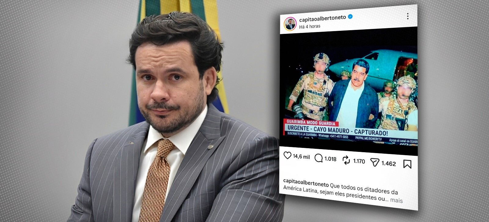 No momento, você está visualizando Deputado do Amazonas divulga imagem falsa de prisão de Maduro nas redes sociais
