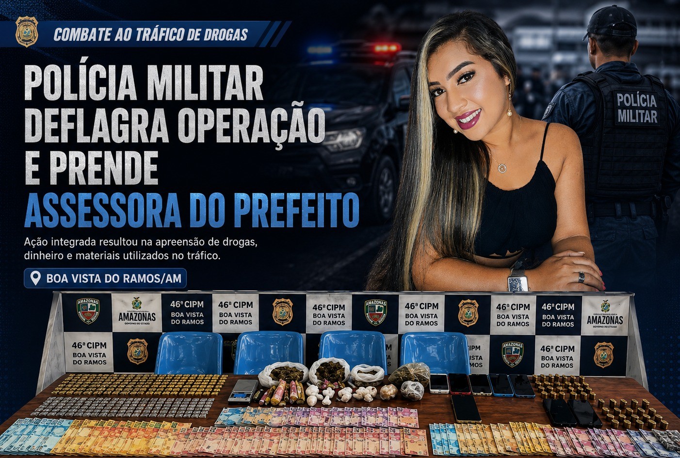No momento, você está visualizando Escândalo em Boa Vista do Ramos: Auxiliar do Gabinete do Prefeito Jarlem Trindade é presa em operação contra o Tráfico de Drogas