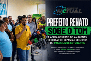 Leia mais sobre o artigo Renato Junior sobe o tom contra Governo do Amazonas e acusa Estado de deixar de repassar recursos do Passe Livre estudantil
