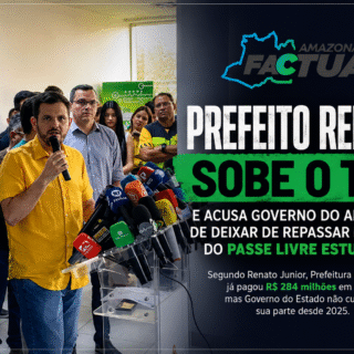 Renato Junior sobe o tom contra Governo do Amazonas e cobra posição do Estado sobre os repasses de recursos do Passe Livre estudantil