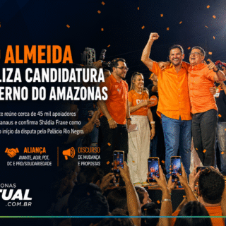 Com multidão e discurso de mudança, David Almeida oficializa candidatura ao Governo do Amazonas