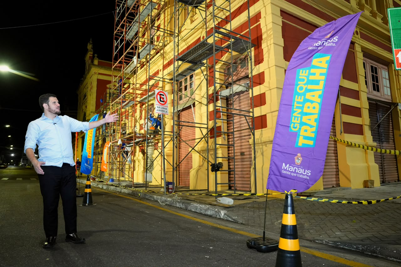 No momento, você está visualizando Patrimônio centenário em foco: Mercado Adolpho Lisboa passa por revitalização estrutural no Centro de Manaus