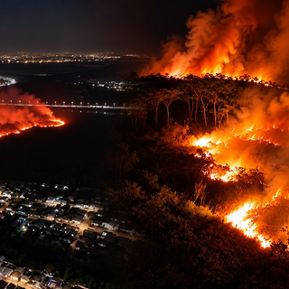Incêndio de longa duração afeta infraestrutura de serviços em Cacau Pirêra, Iranduba