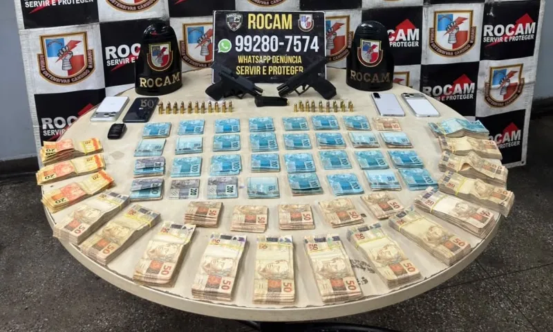 No momento, você está visualizando Abordagem da ROCAM na Zona Leste resulta em apreensão de mais de R$ 104 mil e armas de fogo